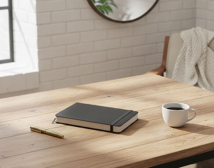 Leather Black A5 Agenda 01 3D Model