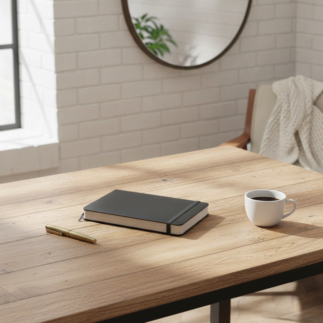 Leather Black A5 Agenda 01 3D Model
