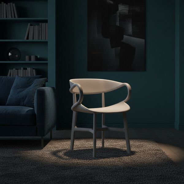 Plastic Gray Armchair 05 - interior view 2
