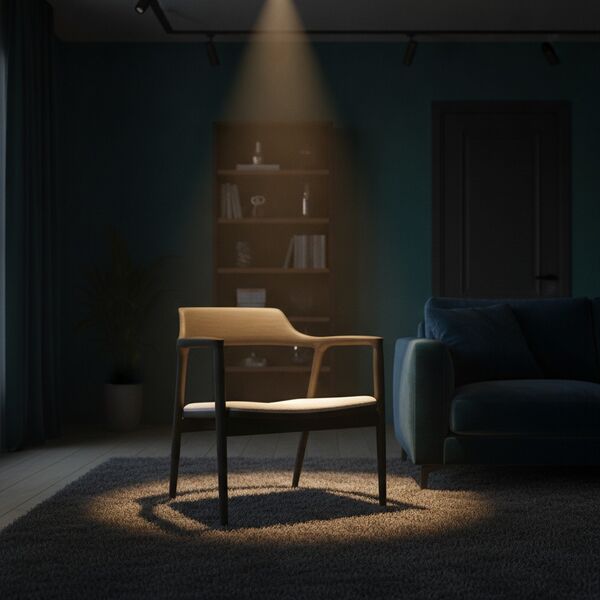 Wood Brown Armchair 08 - interior view 2