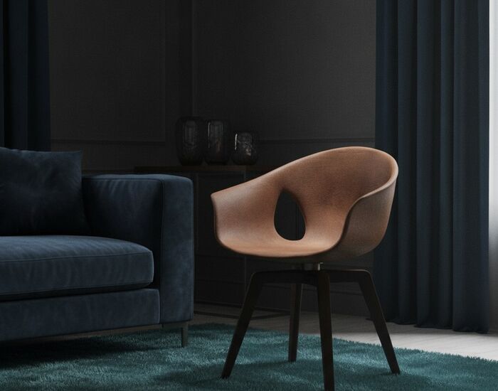 Nabuk Brown Armchair 06 3D Model