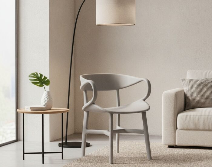 Plastic Gray Armchair 05 3D Model