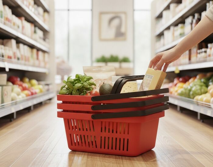 Shopping Plastic Red Basket 01 3D Model