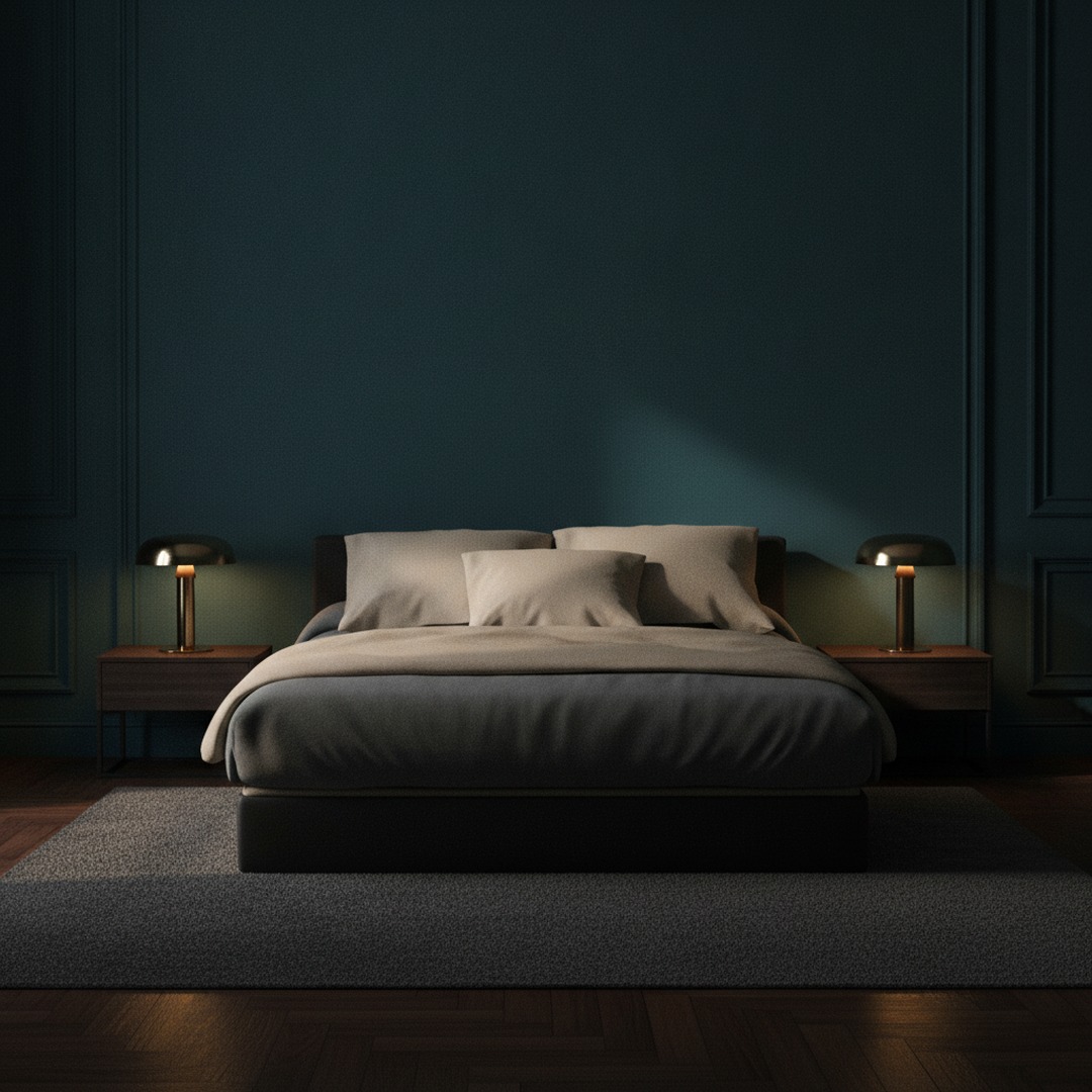 Double Brown Wood Bed 02 3D Model