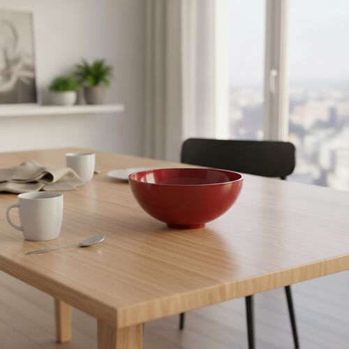 Ceramic Red Round Bowl 03 3D Model