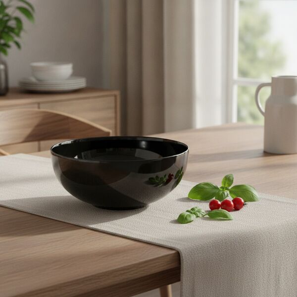 Ceramic Black Round Bowl 05 3D Model
