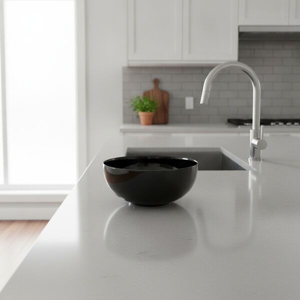 Ceramic Black Round Bowl 05 - interior view 1