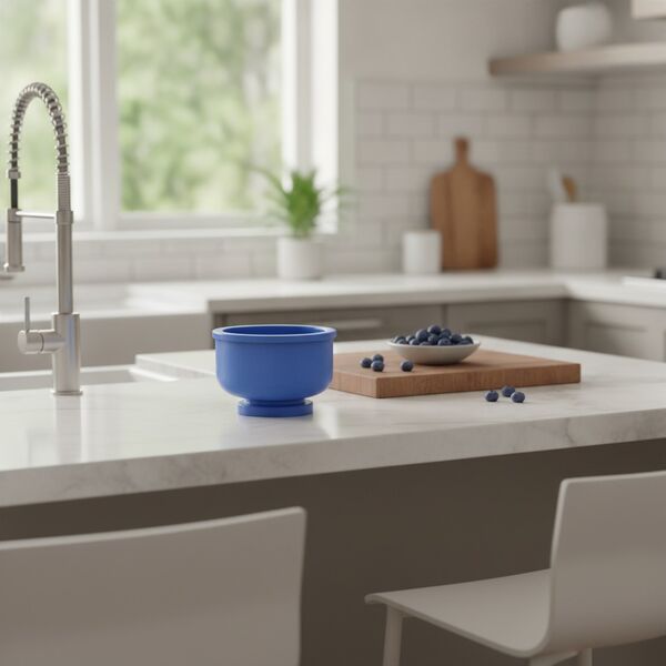 Ceramic Blue Round Bowl 04 - interior view 1
