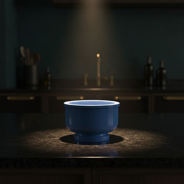 Ceramic Blue Round Bowl 04 - interior view 2