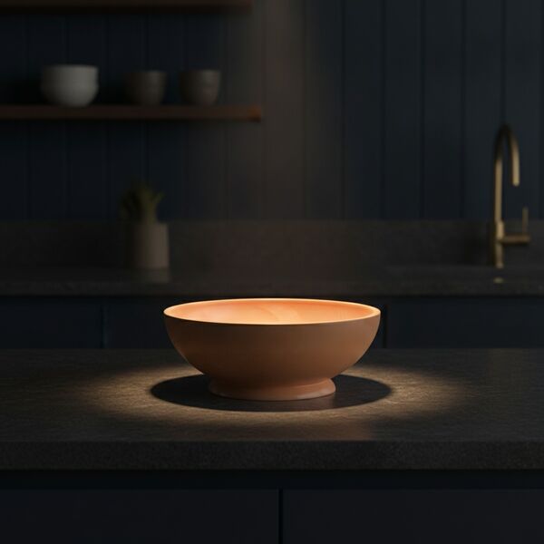 Ceramic Orange Round Bowl 01 - interior view 2