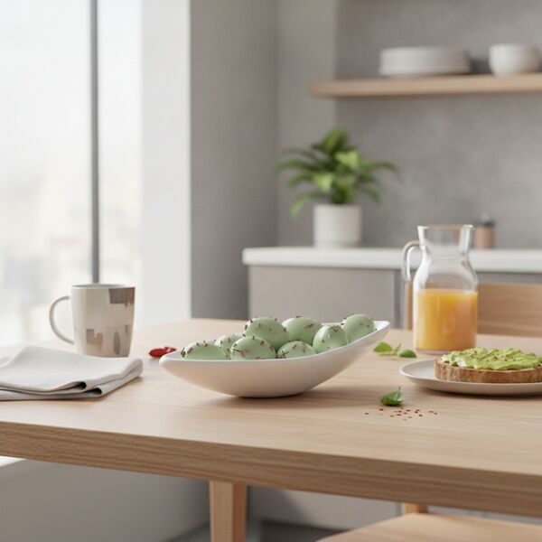 Ceramic White Olive Spicy Bowl 01 - interior view 1
