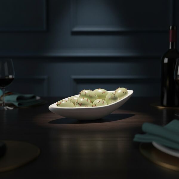 Ceramic White Olive Spicy Bowl 01 - interior view 2
