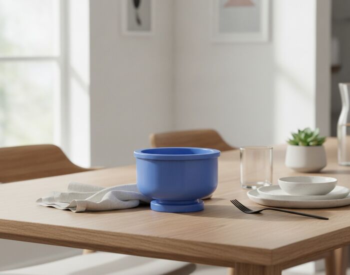 Ceramic Blue Round Bowl 04 3D Model