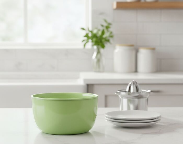 Ceramic Green Round Bowl 02 3D Model