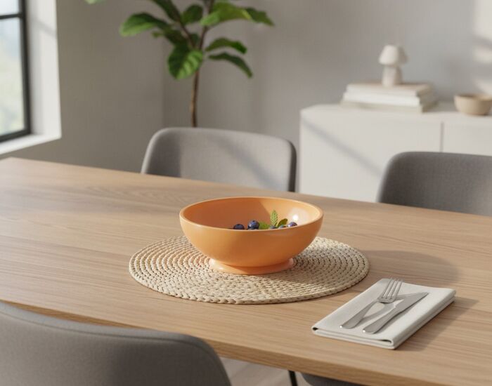 Ceramic Orange Round Bowl 01 3D Model