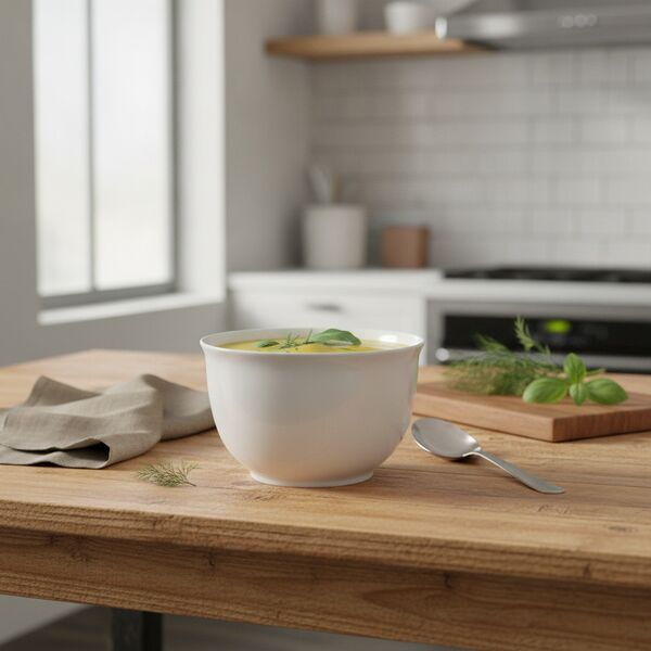 Ceramic White Round Soup Bowl 01 - interior view 1