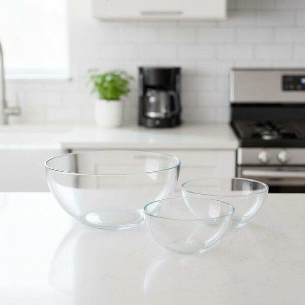 Glass Set Round Bowls 01 3D Model