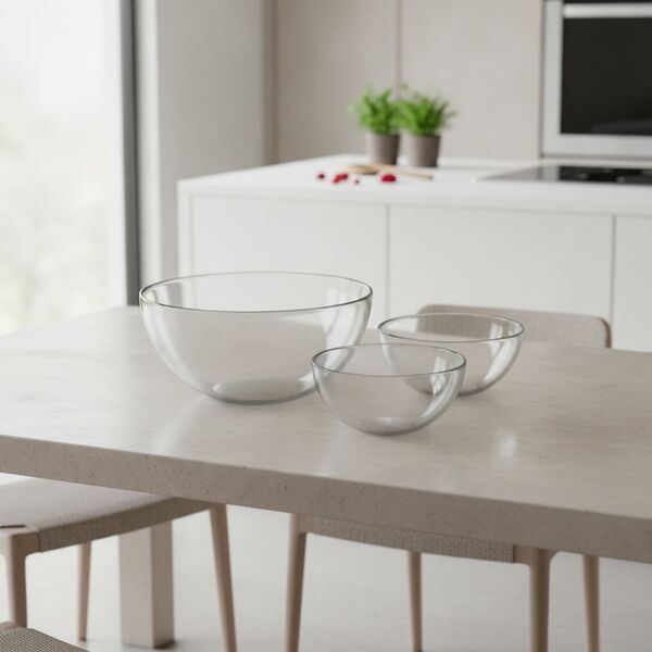 Glass Set Round Bowls 01 - interior view 1