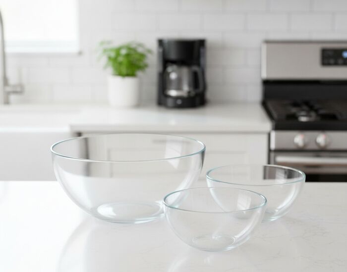 Glass Set Round Bowls 01 3D Model