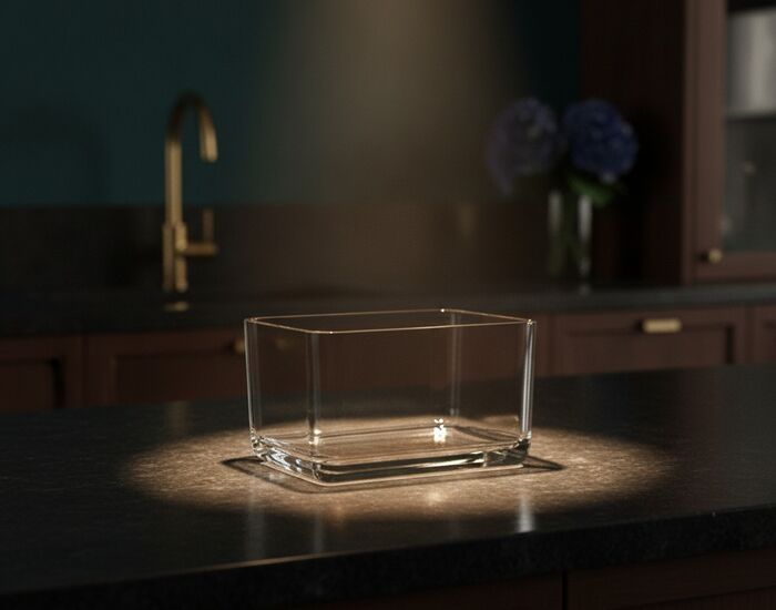 Squared Glass Bowl 01 3D Model