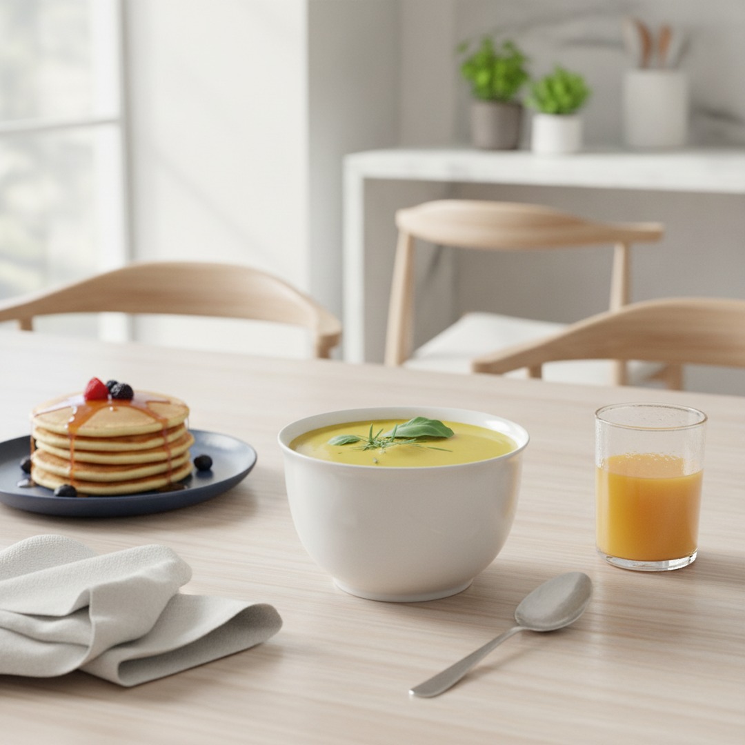 Ceramic White Round Soup Bowl 01 3D Model