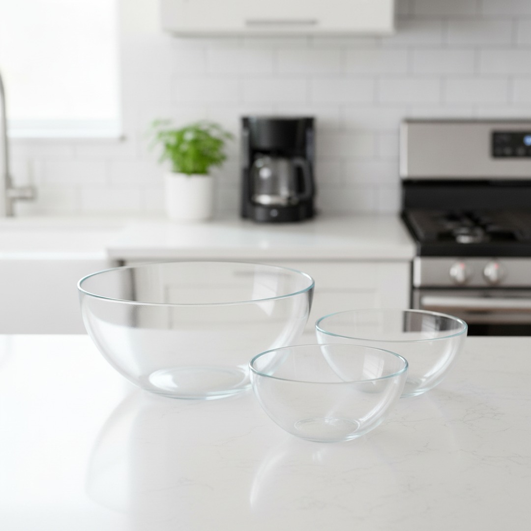 Glass Set Round Bowls 01 3D Model