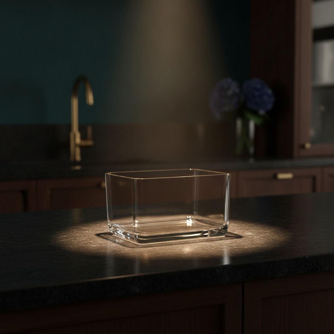Squared Glass Bowl 01 3D Model