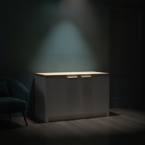 Double White Wood Top Kitchen Cabinet 01 - interior view 2
