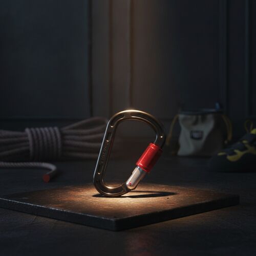 Black Red Metal Carabiner 01 3D Model