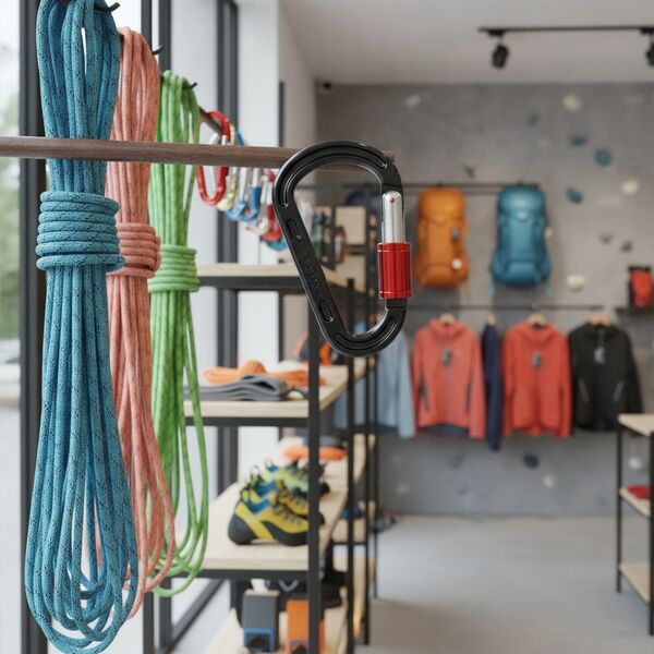 Black Red Metal Carabiner 01 - interior view 1