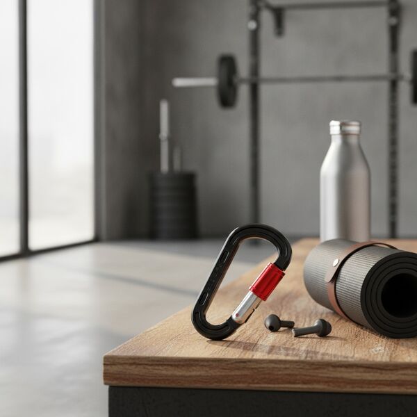 Black Red Metal Carabiner 01 - interior view 2