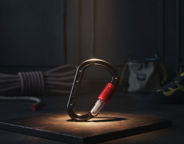 Black Red Metal Carabiner 01 3D Model