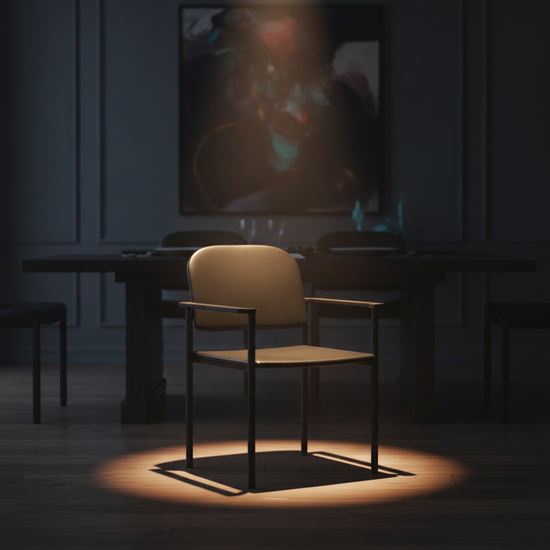 Armrest Black Leather And Wood Chair 01 3D Model