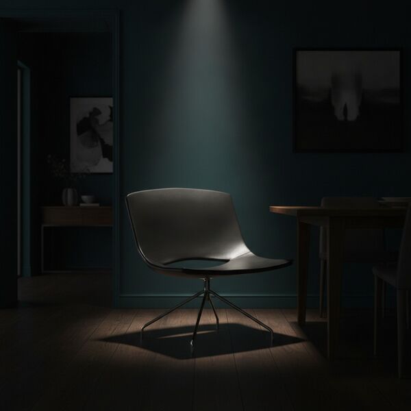 Modern Black Leather Chair 02 - interior view 2