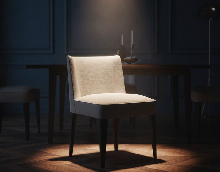 Dining Gray Fabric Chair 01 3D Model