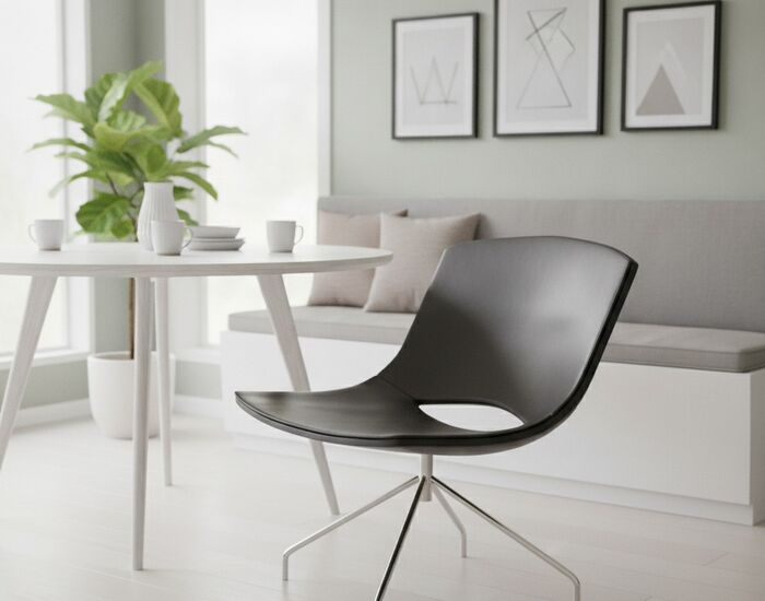 Modern Black Leather Chair 02 3D Model