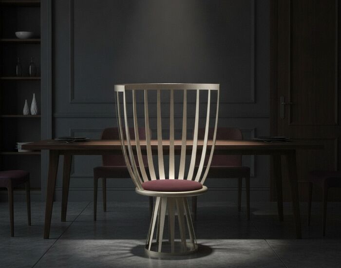 Modern Mid Century Metal Chair 04 3D Model