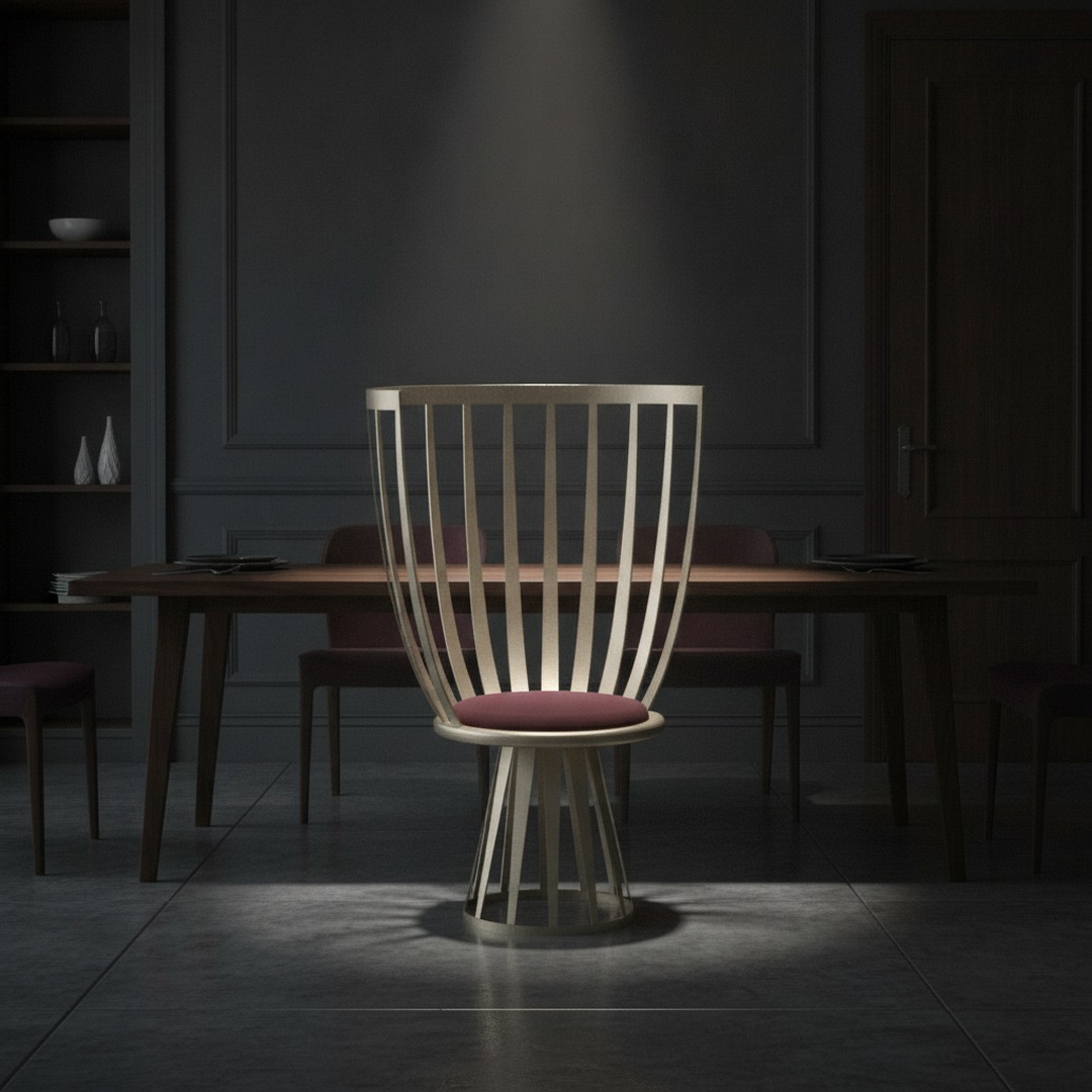 Modern Mid Century Metal Chair 04 3D Model