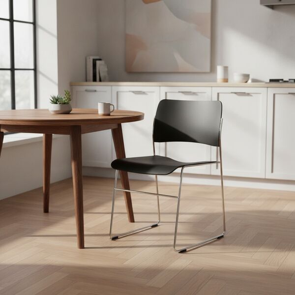 Modern Metal Structure And Plastic Seat Chair 07 3D Model