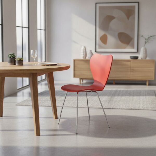 Modern Plastic Red Chair 05 - interior view 1