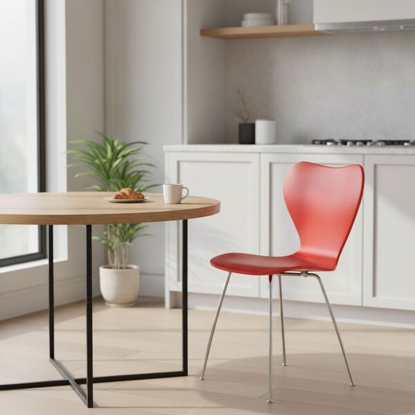 Modern Plastic Red Chair 05 - interior view 2