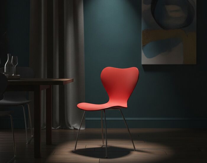Modern Plastic Red Chair 05 3D Model