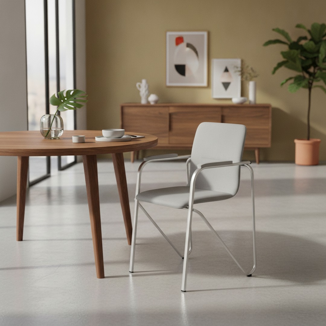 Modern Gray Metal Structure Chair 06 3D Model