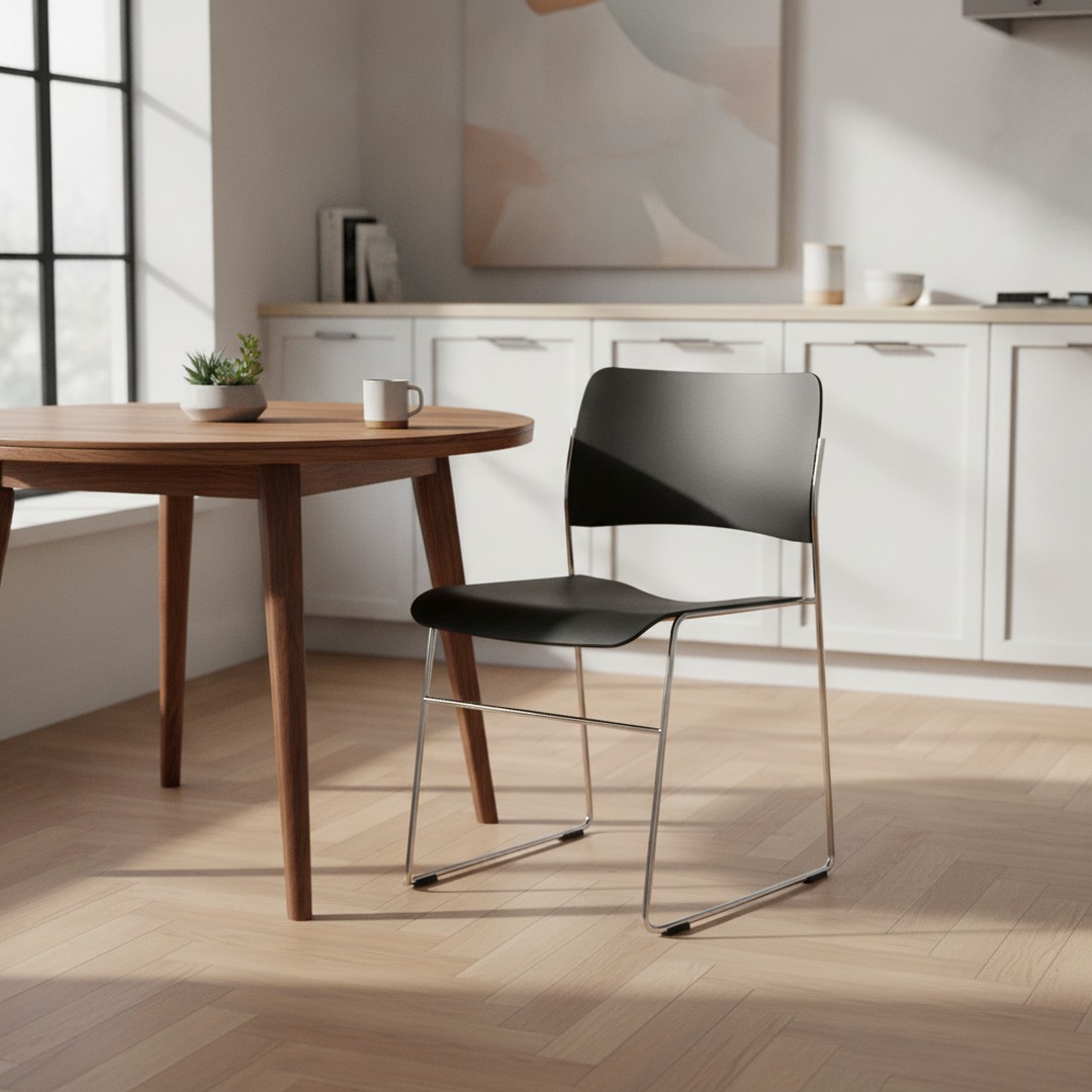 Modern Metal Structure And Plastic Seat Chair 07 3D Model