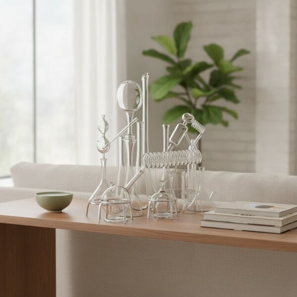 Set Transparent Glass Chemical 01 3D Model