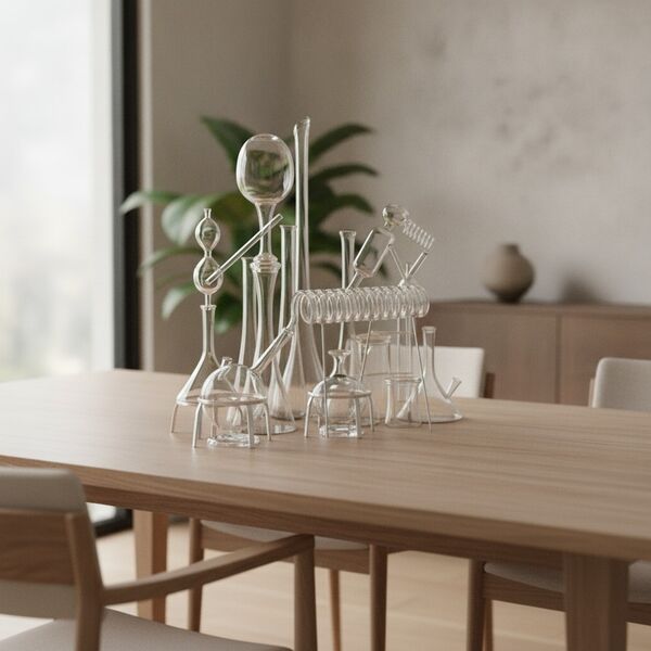 Set Transparent Glass Chemical 01 - interior view 1