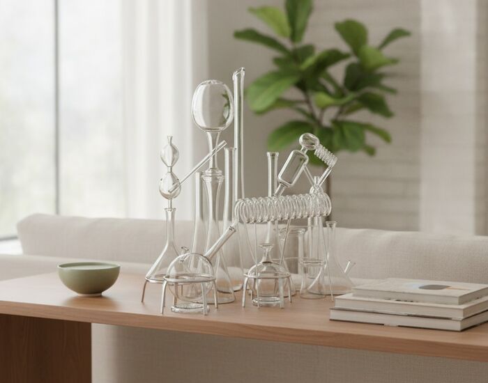 Set Transparent Glass Chemical 01 3D Model