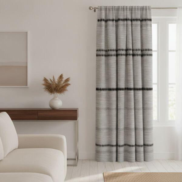 Fabric Gray Curtain 02 3D Model