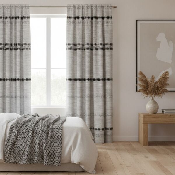 Fabric Gray Curtain 02 - interior view 1
