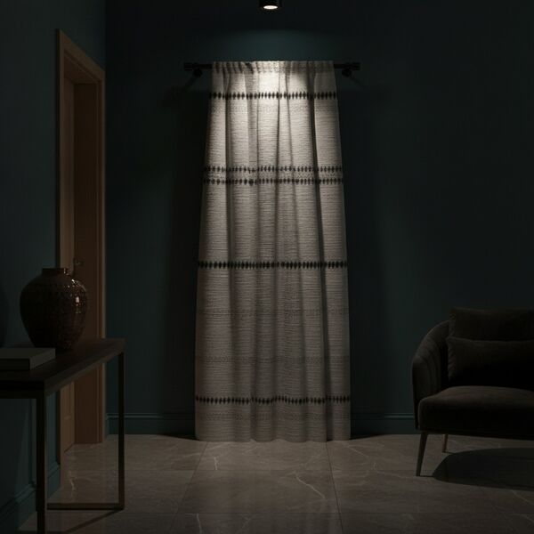 Fabric Gray Curtain 02 - interior view 2